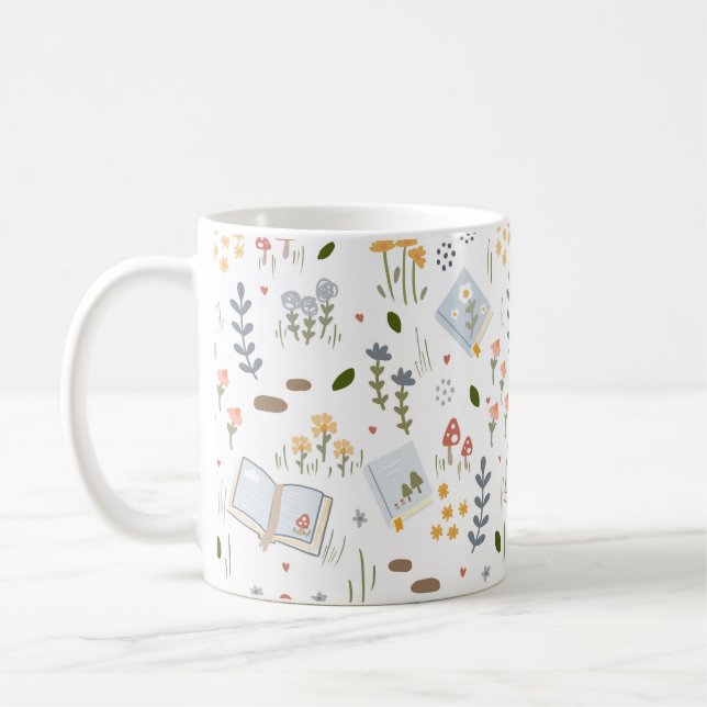 Book Lovers Gift Wildblume Personalisiert Kaffeetasse (Links)