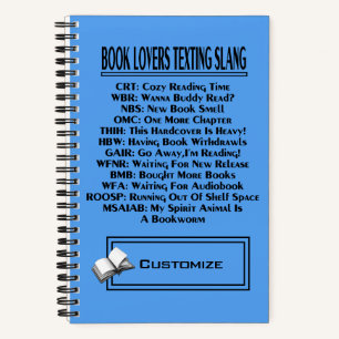 Book Lovers Simste Slang Dark Text Notizbuch