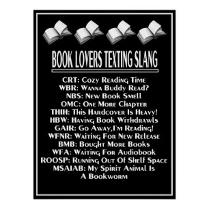 Book Lovers Simste Slang Light Text Poster