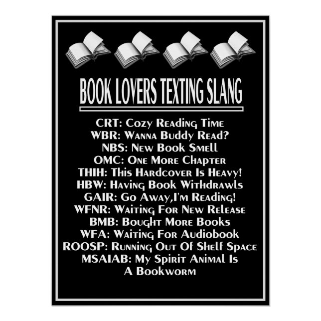 Book Lovers Simste Slang Light Text Poster (Vorderseite)