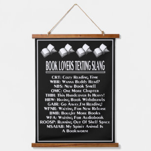 Book Lovers Simste Slang Light Text Wandteppich Mit Holzrahmen