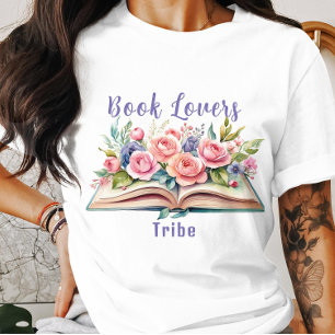 Book Lovers Tribe Pink Roses T - Shirt