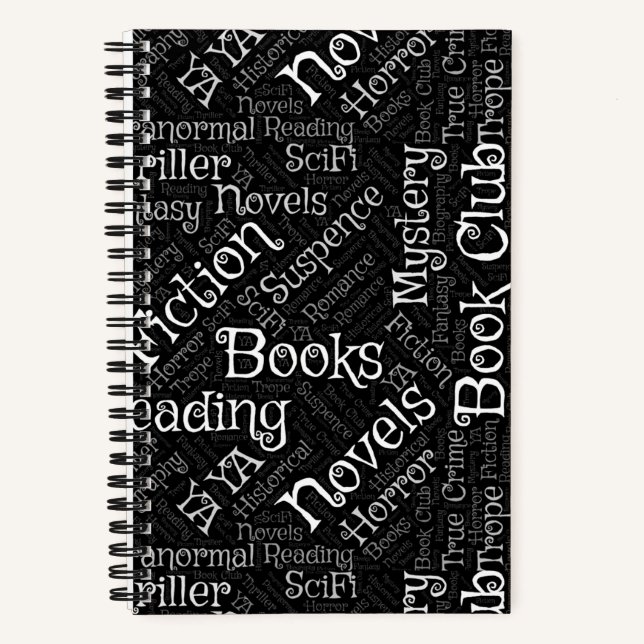 Book Lovers Word Cloud Custom Notebook Notizbuch (Vorderseite)