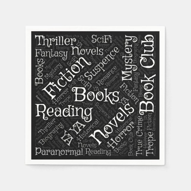 Book Lovers Word Cloud Serviette (Vorderseite)