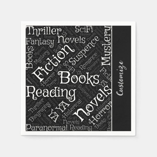 Book Lovers Word Cloud Serviette (Vorderseite)