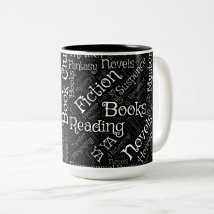 Book Lovers Word Cloud Zweifarbige Tasse