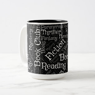 Book Lovers Word Cloud Zweifarbige Tasse