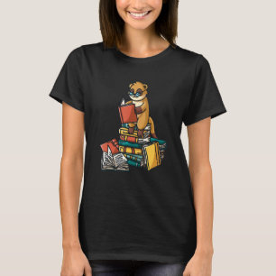 Book Meerkat sitzend auf Pile of Books Book Worm T-Shirt