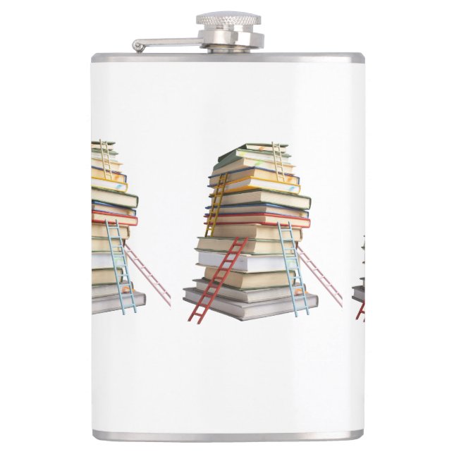 Book Mug Gifts for Book Lovers Flachmann (Vorderseite)