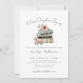 Book New Chapter Floral Bridal Shower Einladung