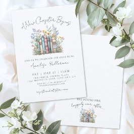 Book New Chapter Floral Bridal Shower Invitation Einladung