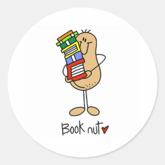 Book Nut Runder Aufkleber