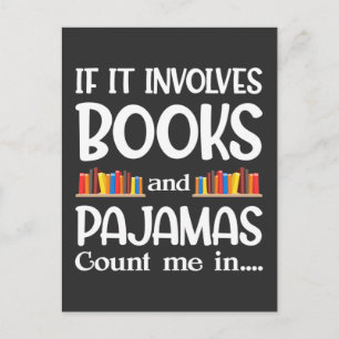 Book Reader Pajamas Bookworm Funny Reading Postkarte