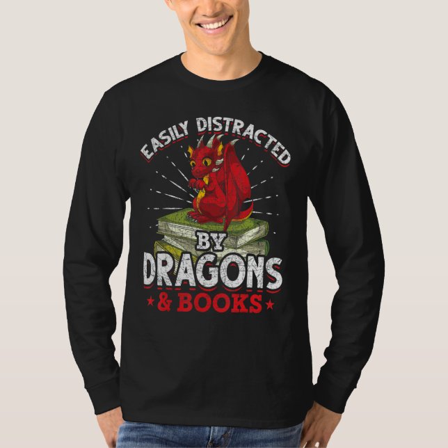 Book Reading Fantasy Creature Book Nerd Funny Book T-Shirt (Vorderseite)