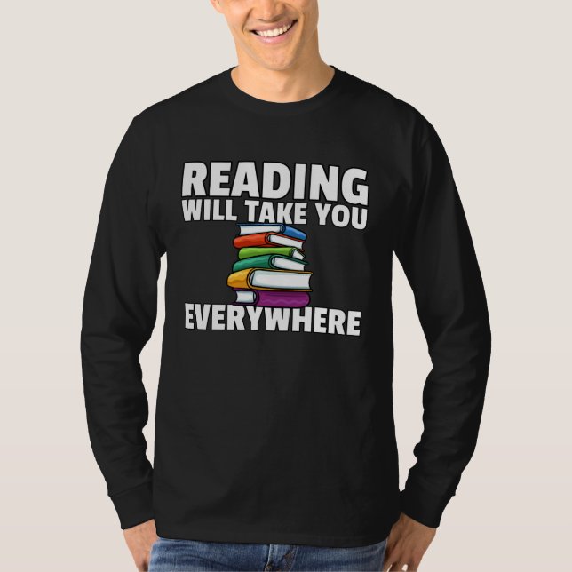 Book Reading Librarian Bookworm Teacher T-Shirt (Vorderseite)