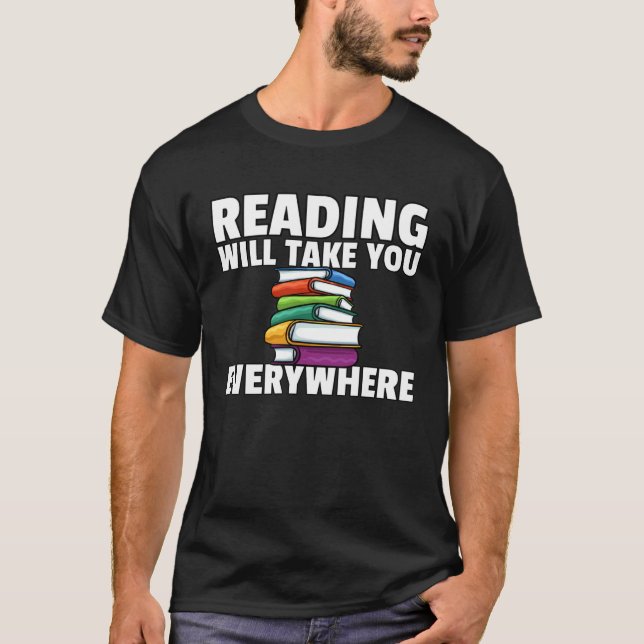 Book Reading Librarian Bookworm Teacher T-Shirt (Vorderseite)