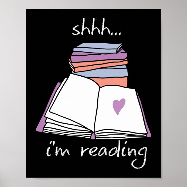 Book Reading Library Shh Im Reading Poster (Vorne)
