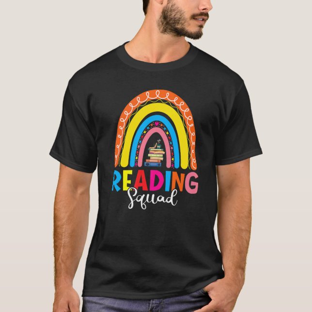Book Reading Lover Bookish Bookworm Rainbow Readin T-Shirt (Vorderseite)
