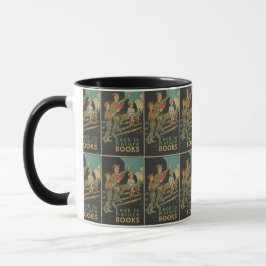 Book Reading Vintage Poster Tasse