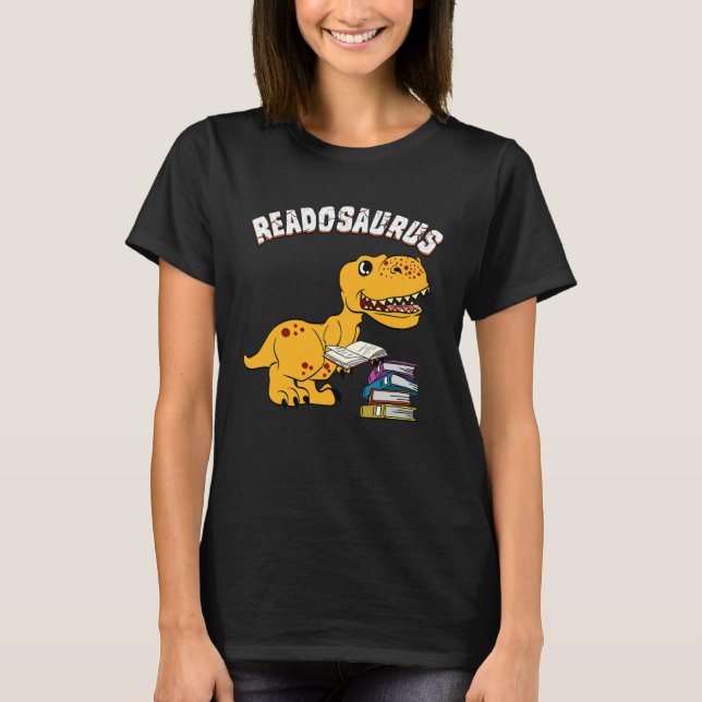Book Readosaurus Dinosaur Books Library Reading T-Shirt (Vorderseite)