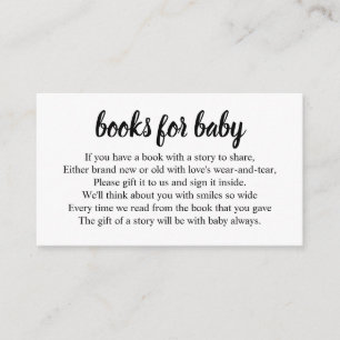 Book Request for Baby Shower Enclosure SImple Card Begleitkarte