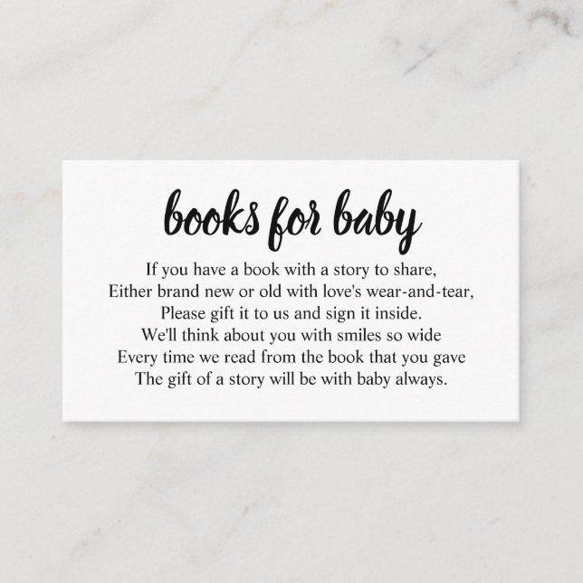 Book Request for Baby Shower Enclosure SImple Card Begleitkarte (Vorderseite)