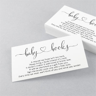 Book Request for Baby Shower Invitation - Simple Begleitkarte