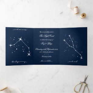 Book Romantacy Wedding Invite - Aries/Taurus Dreifach Gefaltete Einladung