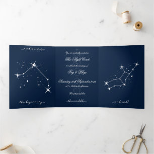 Book Romantacy Wedding Invite - Aries/Virgo Dreifach Gefaltete Einladung