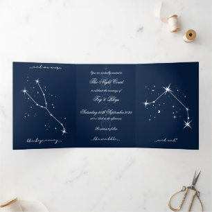 Book Romantacy Wedding Invite - Taurus/Aries Dreifach Gefaltete Einladung