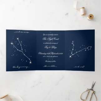 Book Romantacy Wedding Invite - Taurus/Pisces Dreifach Gefaltete Einladung