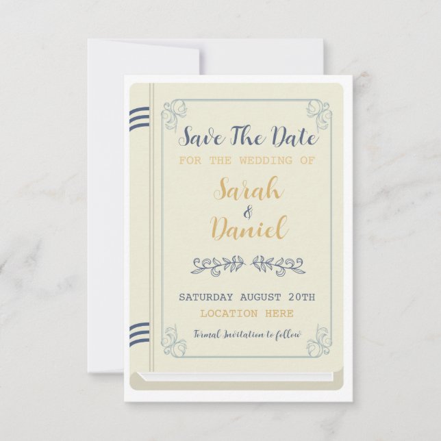 Book Save the Date Library Wedites Einladungen (Vorderseite)