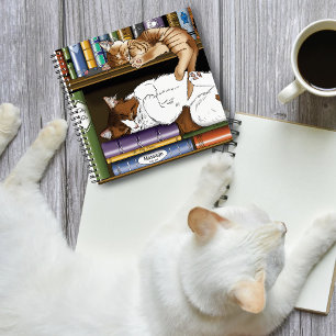 Book Shelf Cats Notizbuch