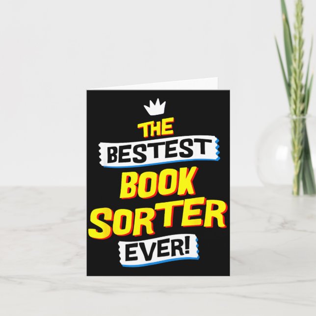 Book Sorter, Funny Job Occupation  Karte (Vorderseite)