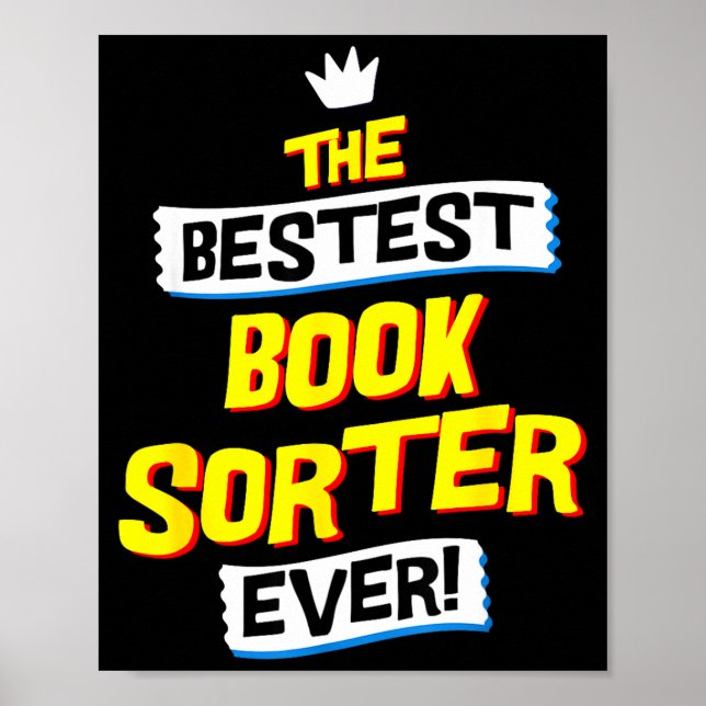 Book Sorter, Funny Job Occupation  Poster (Vorne)