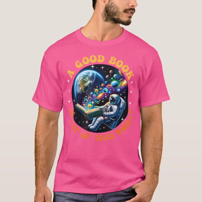 Book Space Astronaut Buch Lover Reader Moon Space T-Shirt (Vorderseite)