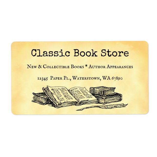 Book Store Editable Old Books and Quill (Vorne)