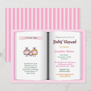 Book Theme Baby Shower Invitation (Girl) Einladung