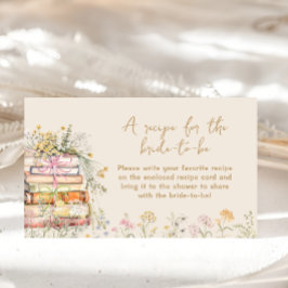 Book Theme Brautparty Rezept für die Braut Begleitkarte