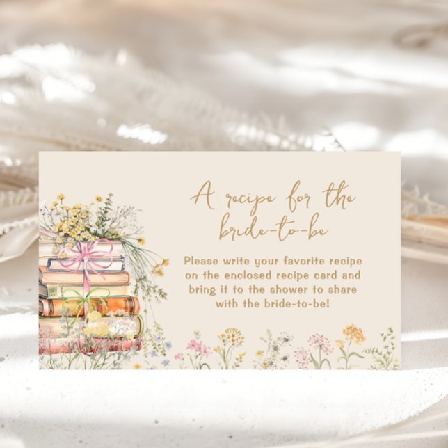 Book Theme Brautparty Rezept für die Braut Begleitkarte (Von Creator hochgeladen)