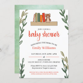 Book Themed Baby Shower Invitation Einladung