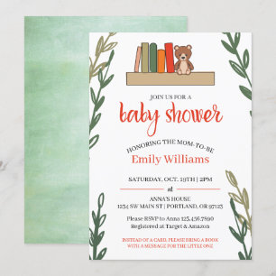 Book Themed Baby Shower Invitation Einladung