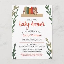 Book Themed Baby Shower Postcard Einladung Postkarte
