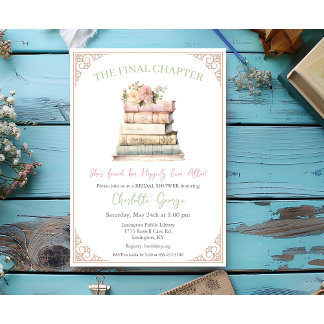 Book Themed Bridal Shower Einladung