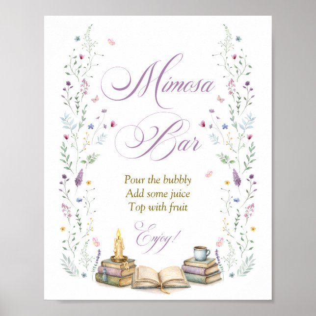 Book Themed Bridal Shower Mimosa Bar Poster (Vorne)