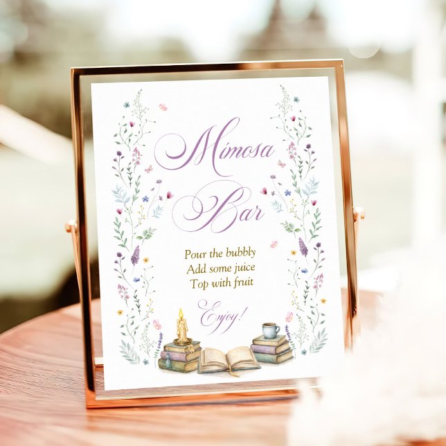 Book Themed Bridal Shower Mimosa Bar Poster (Von Creator hochgeladen)