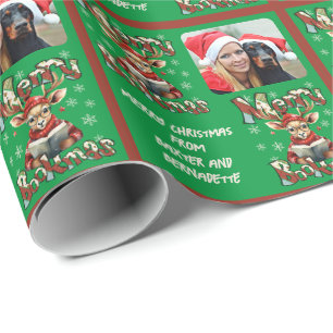Book Themed Christmas Foto or Logo Sentiment Geschenkpapier