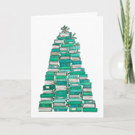 Book Tree Christmas Card Feiertagskarte