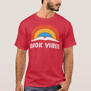 Book Vibes Rainbow Vintag Retro Graphic T-Shirt fo