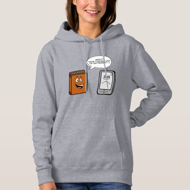 Book vs eBook Hoodie (Vorderseite)